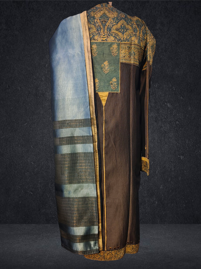 Semi Stitched Formal chanderi Suitset