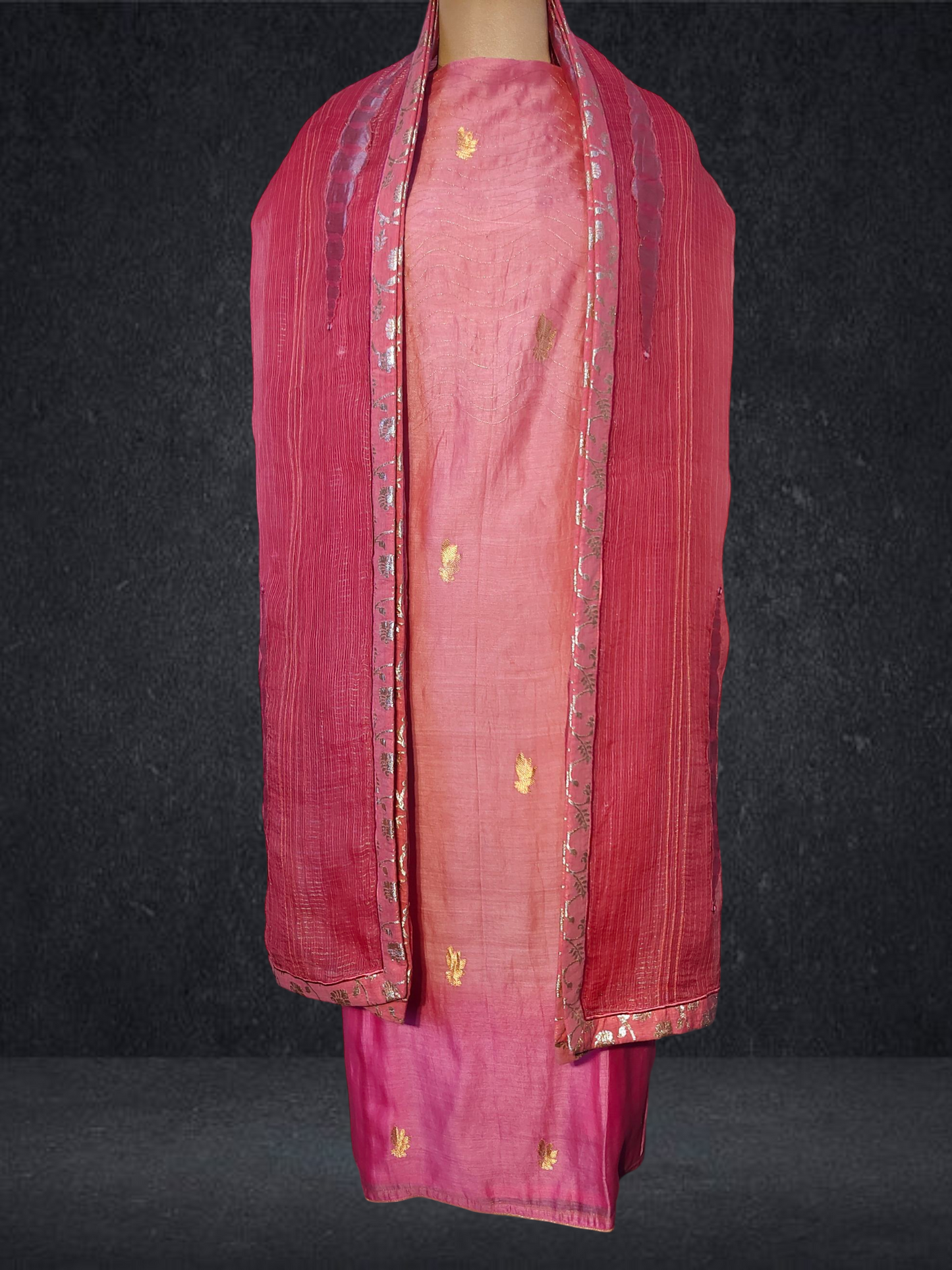 Semi Stitched Formal chanderi Suitset