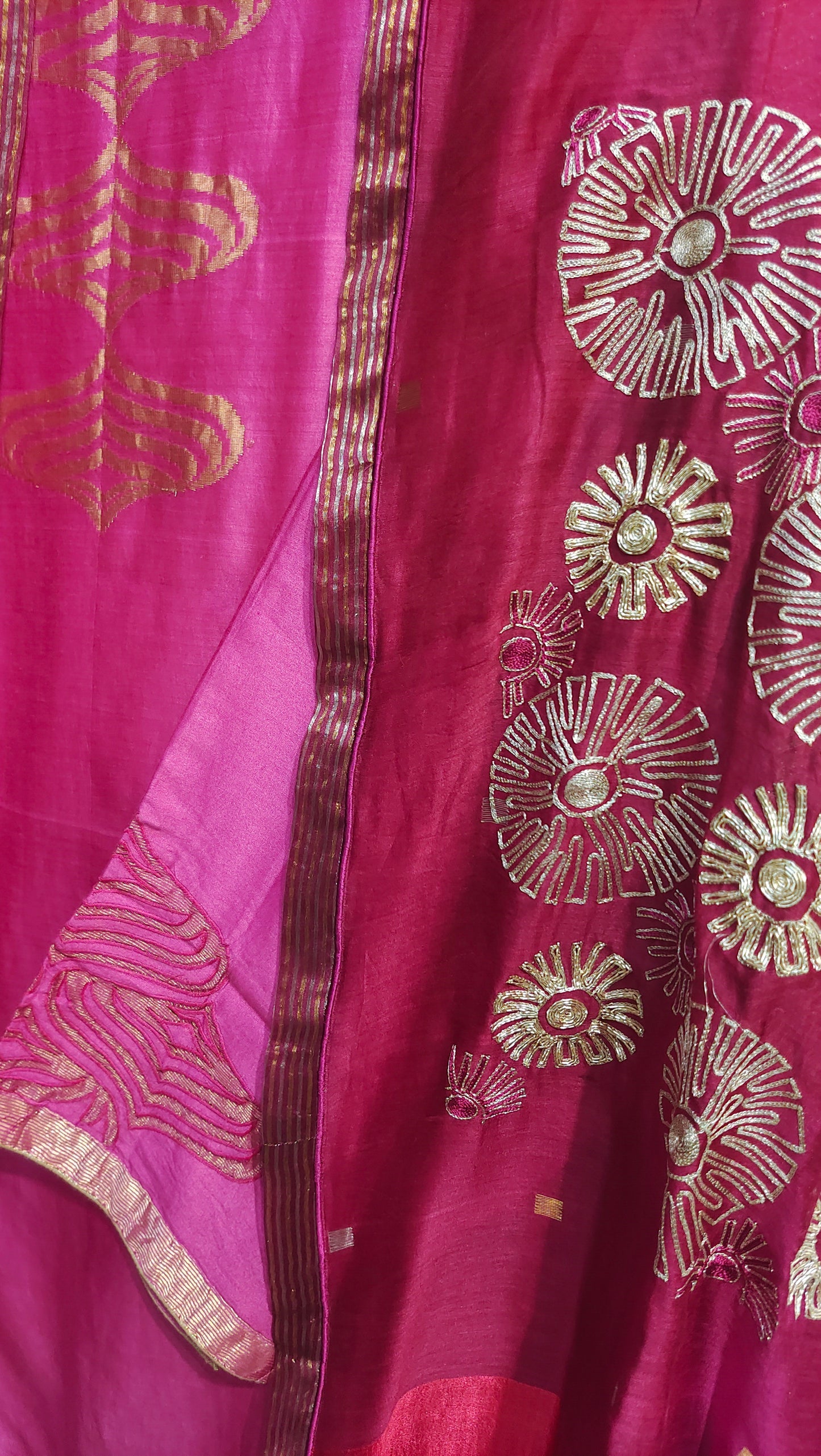 Semi Stitched Chanderi Formal Suitset