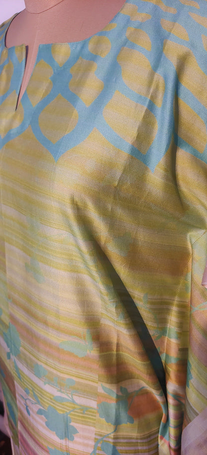 Stitched Chanderi Digital Printed Kaftan VISHAL KAPUR STUDIO