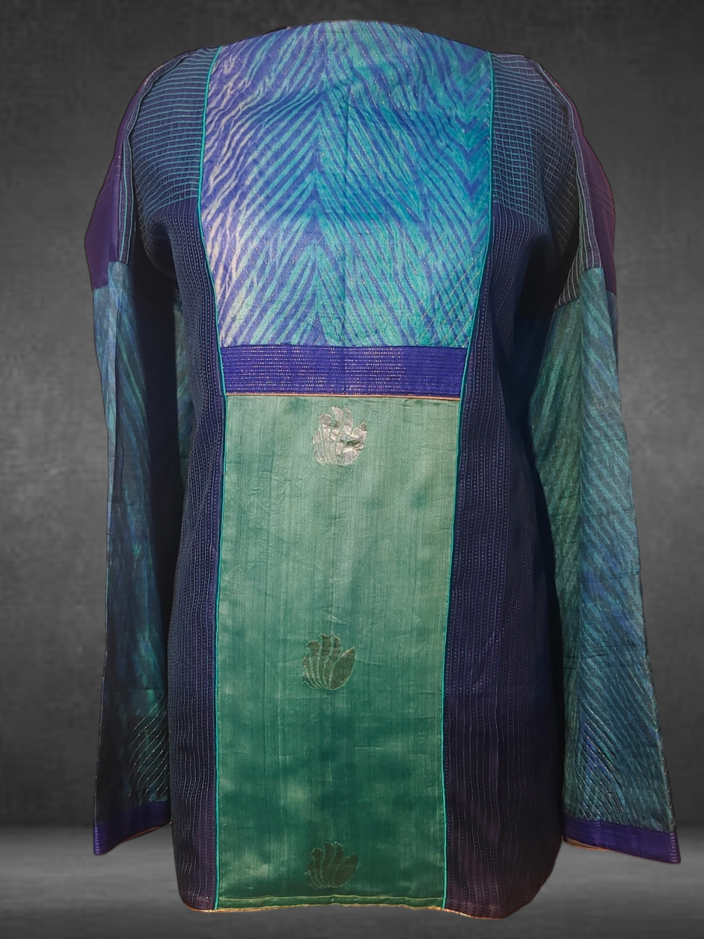 Semistitched Silk Shibori Short Tunic