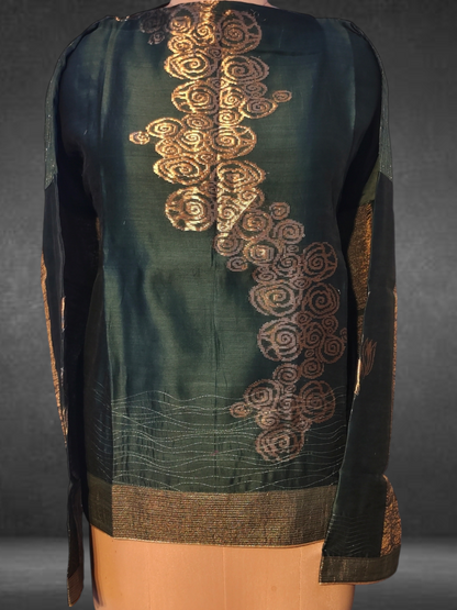 Semistitched Zari Woven Short Tunic