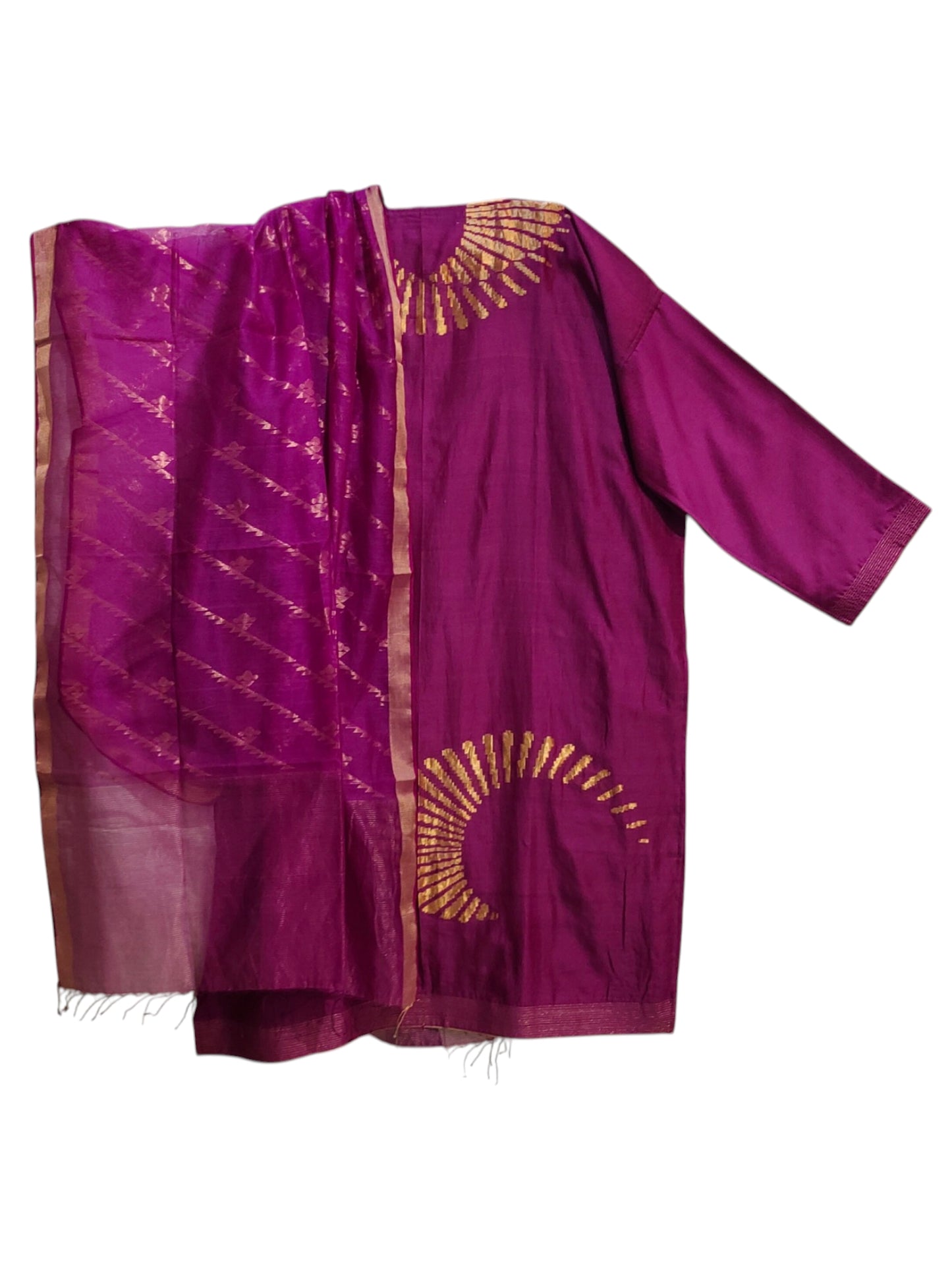 Semi Stitched Chanderi Formal Suitset