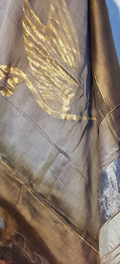 Semi Stitched Chanderi Formal Suitset