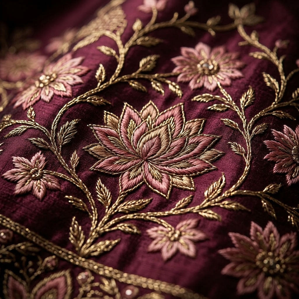 Customised Chanderi Embroidered set