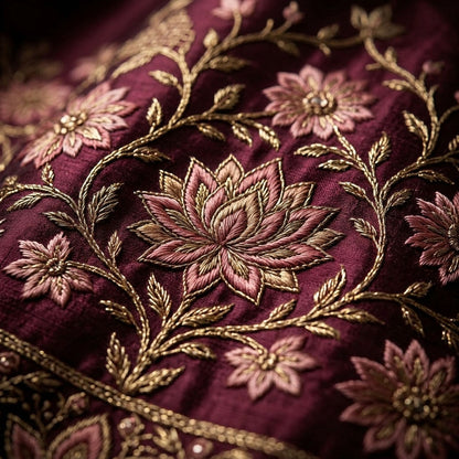 Customised Chanderi Embroidered set
