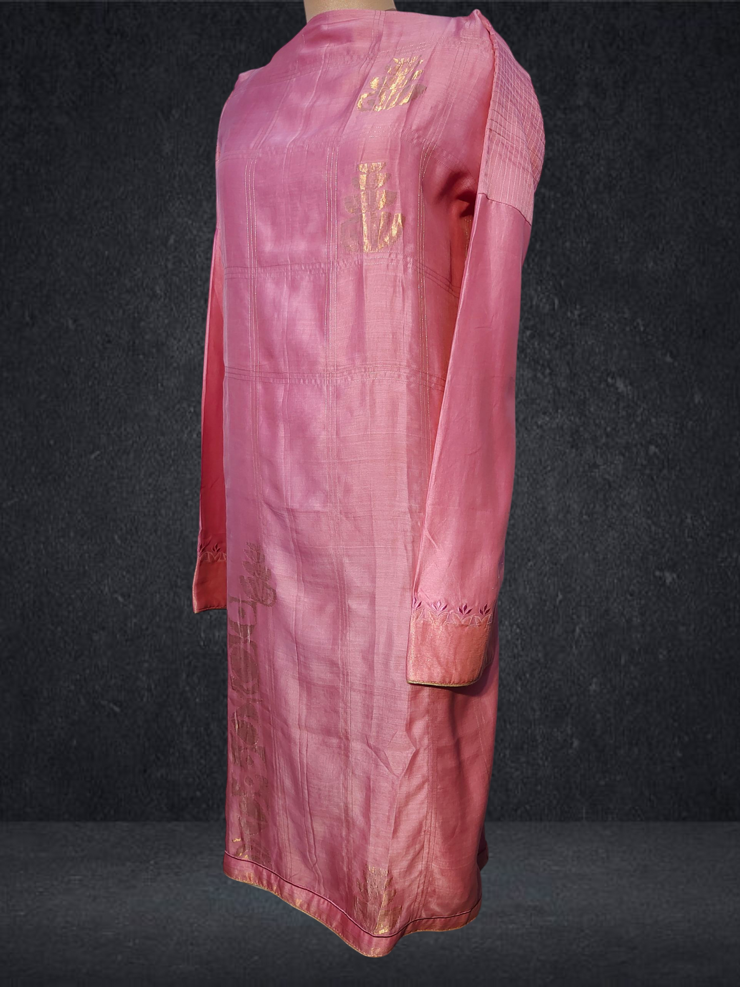 Semi Stitched Formal chanderi Suitset