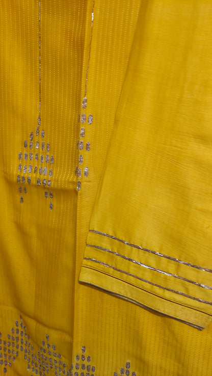 Semi Stitched Chanderi Formal Suitset