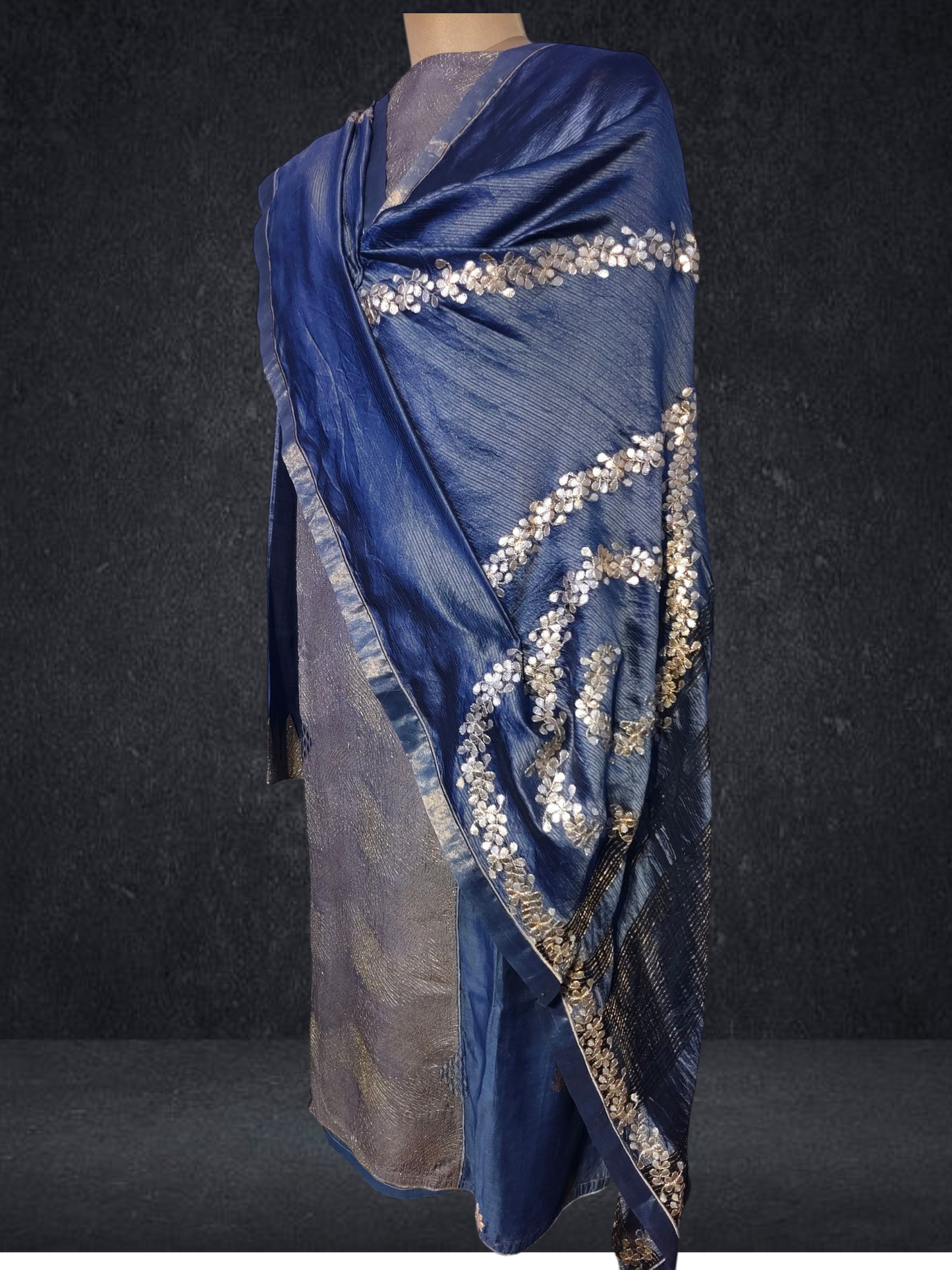 Semi Stitched Formal chanderi Suitset