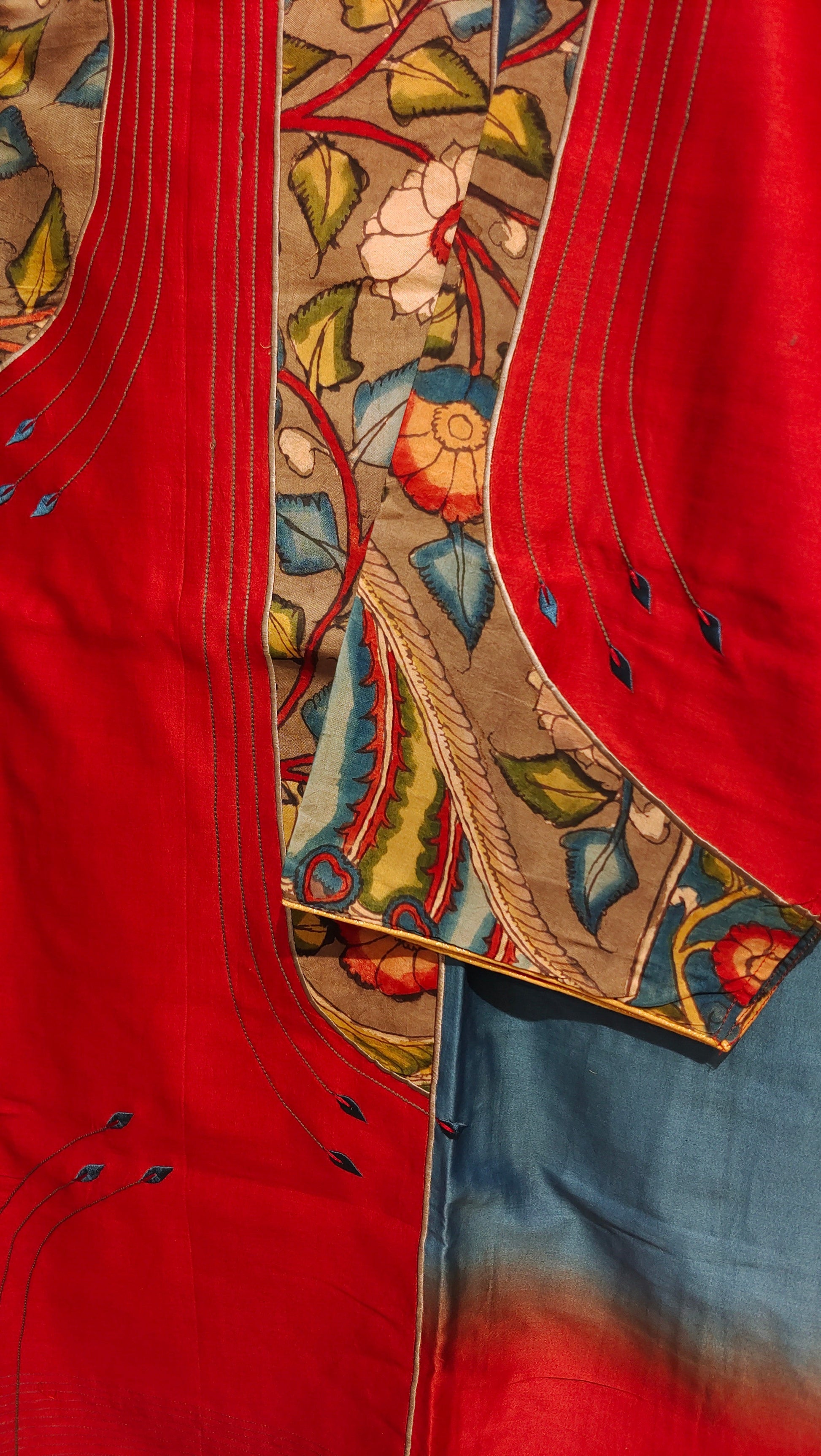 Semi Stitched Chanderi Formal Kurta VISHAL KAPUR