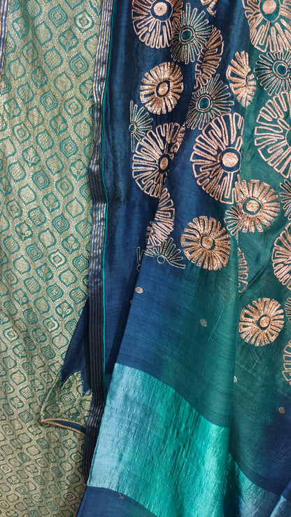 Semi Stitched Formal chanderi Suitset