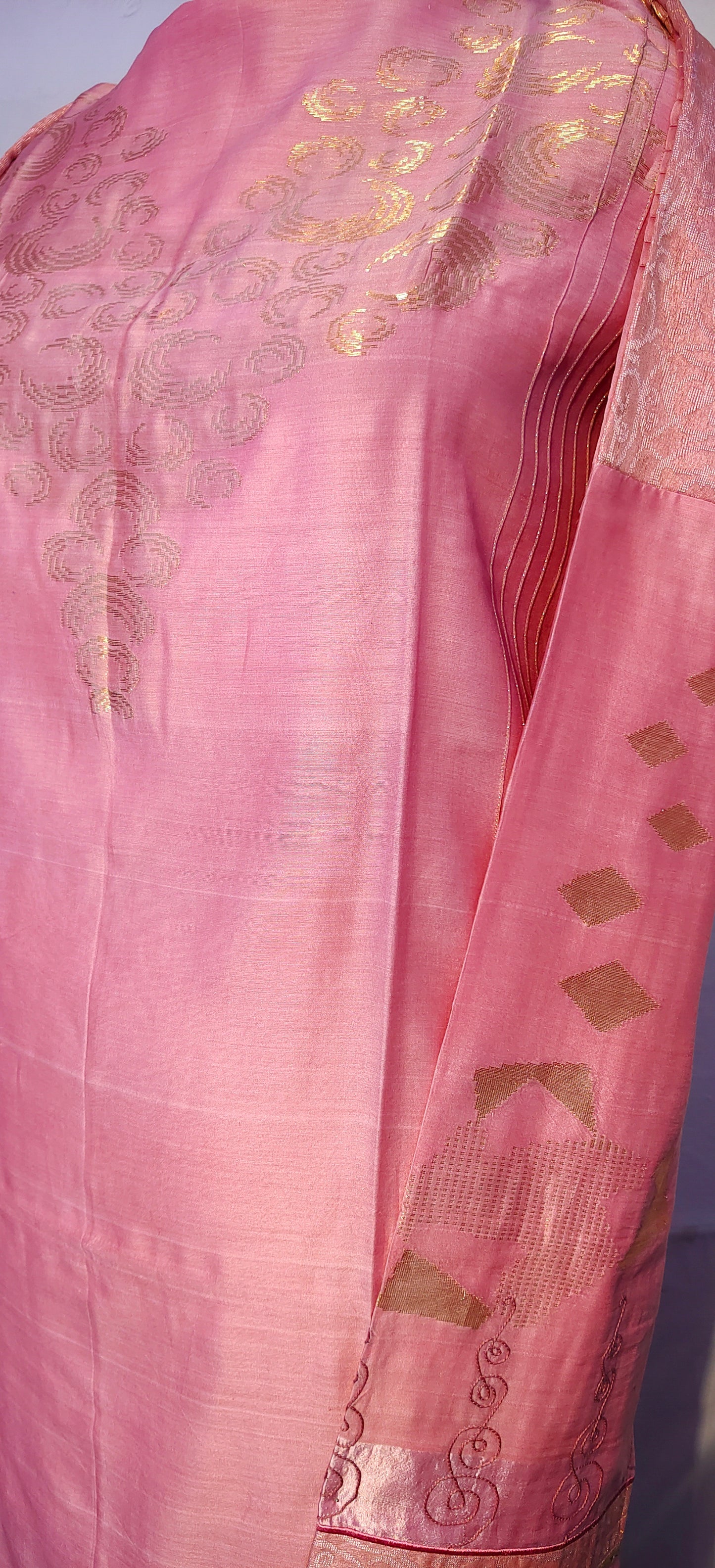 Semi Stitched Chanderi Formal Suitset