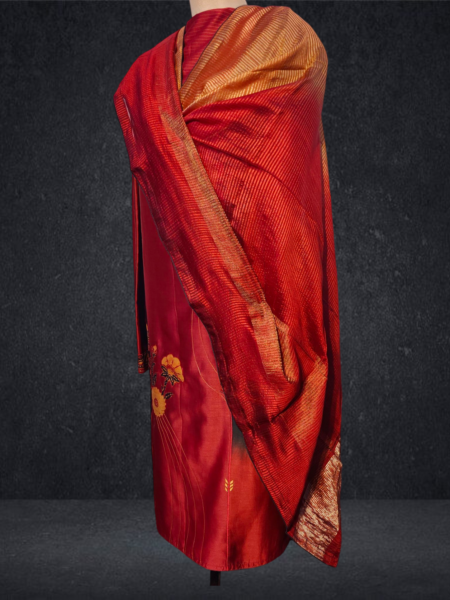 Semi Stitched Chanderi Formal Suitset