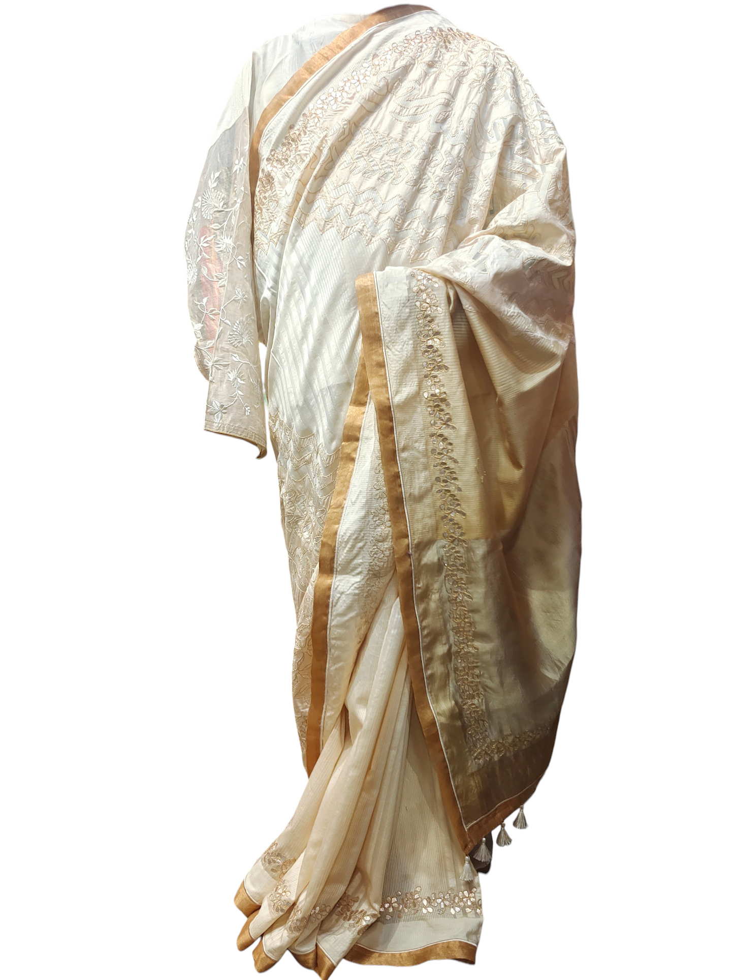 Formal Chanderi cutwork gota Saree