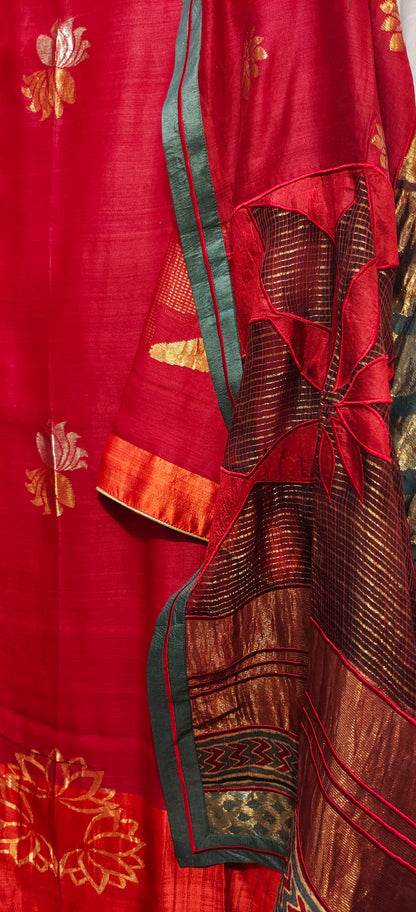 Semi Stitched Formal Chanderi Suitset