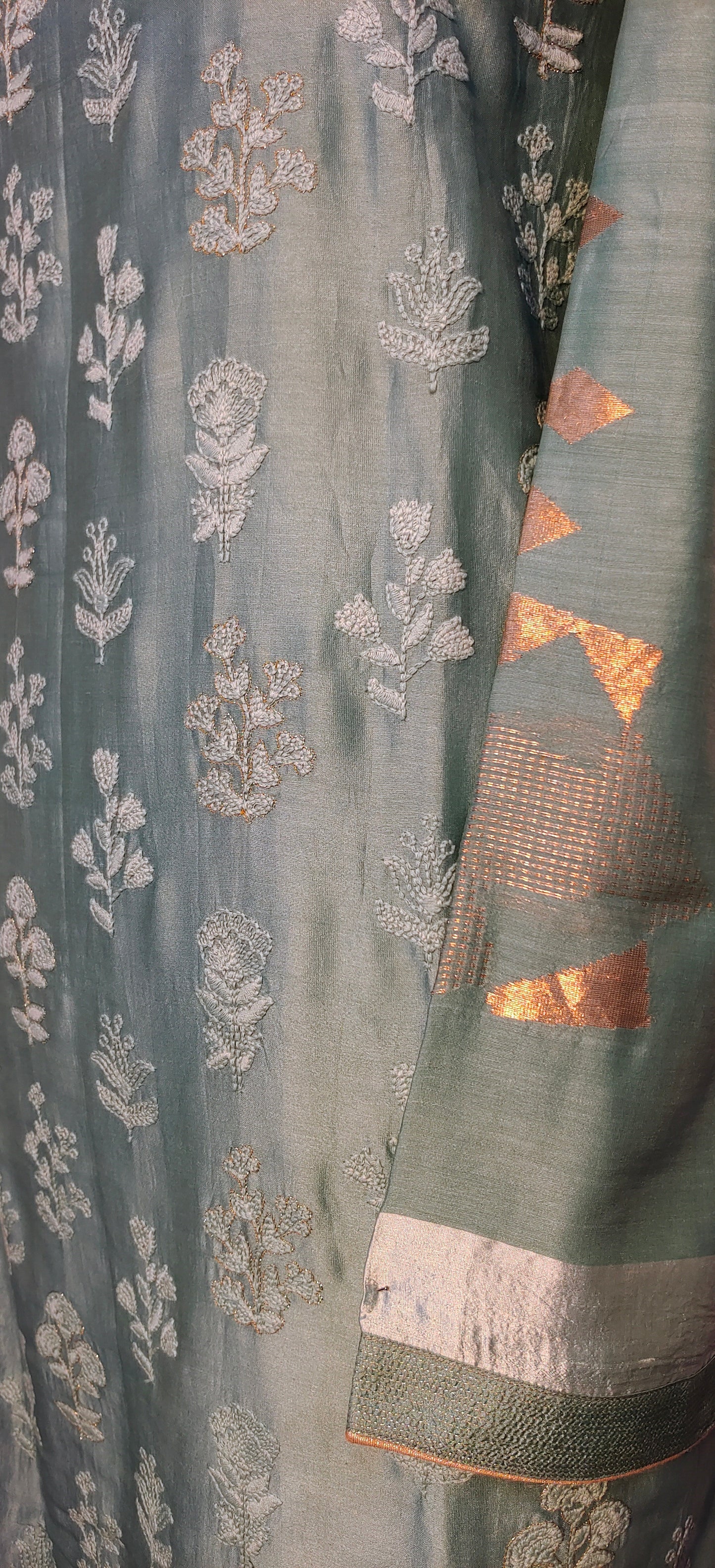 Semi Stitched Formal chanderi Suitset