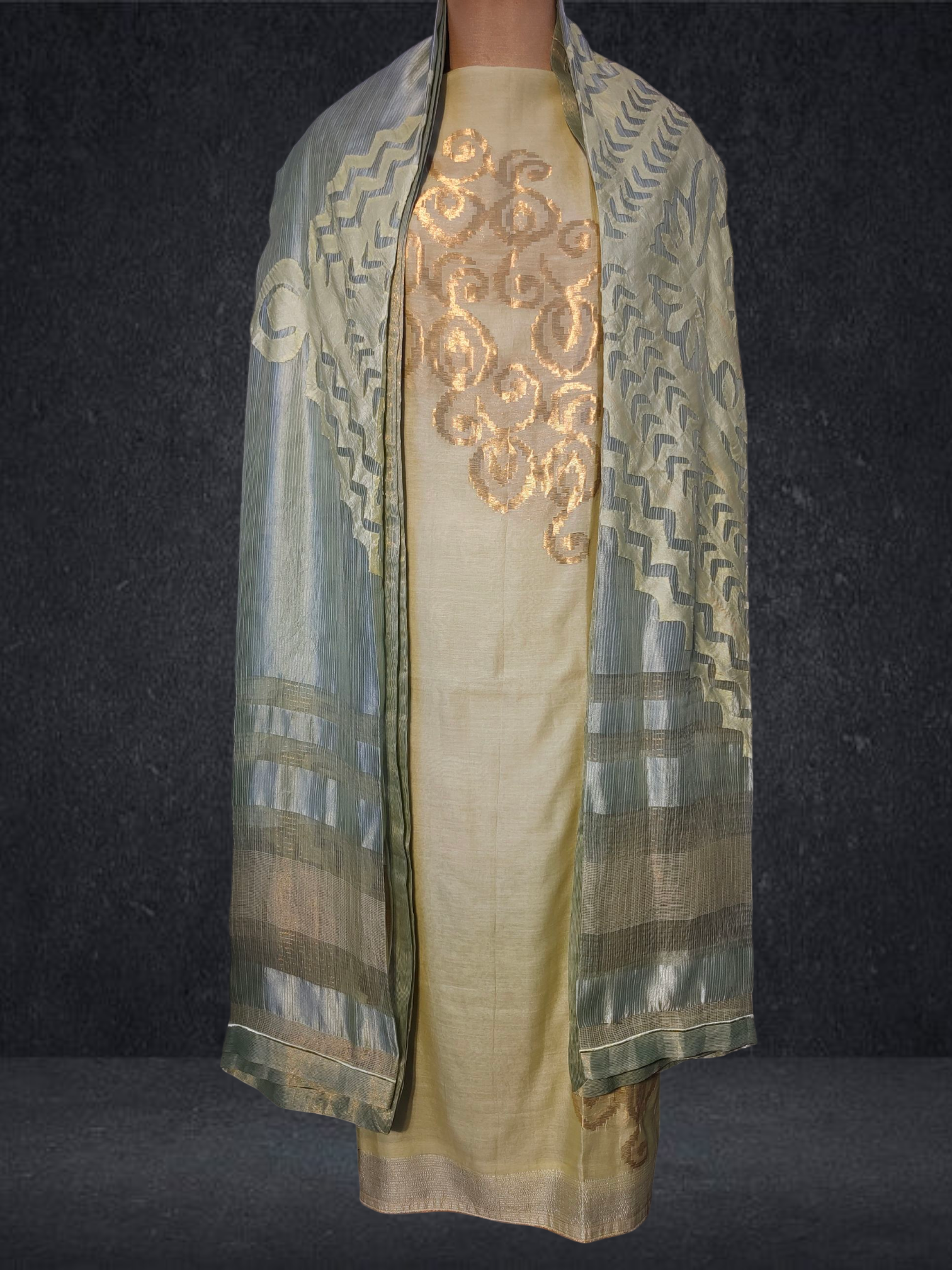 Semi Stitched Formal chanderi Suitset VISHAL KAPUR