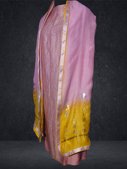 Semi Stitched Formal chanderi Suitset