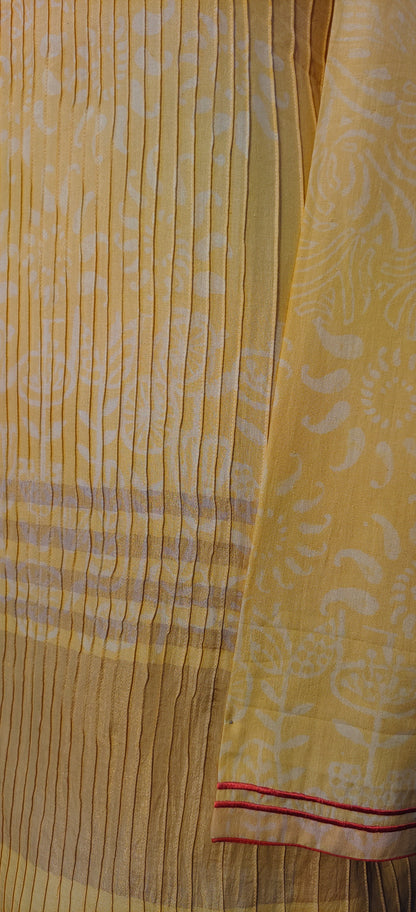 Semistitched Blockprinted Cotton Pintex Tunic VISHAL KAPUR STUDIO