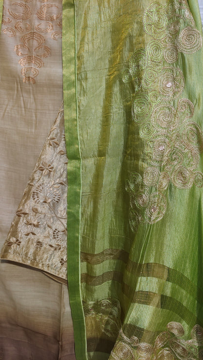 Semi Stitched Formal chanderi Suitset