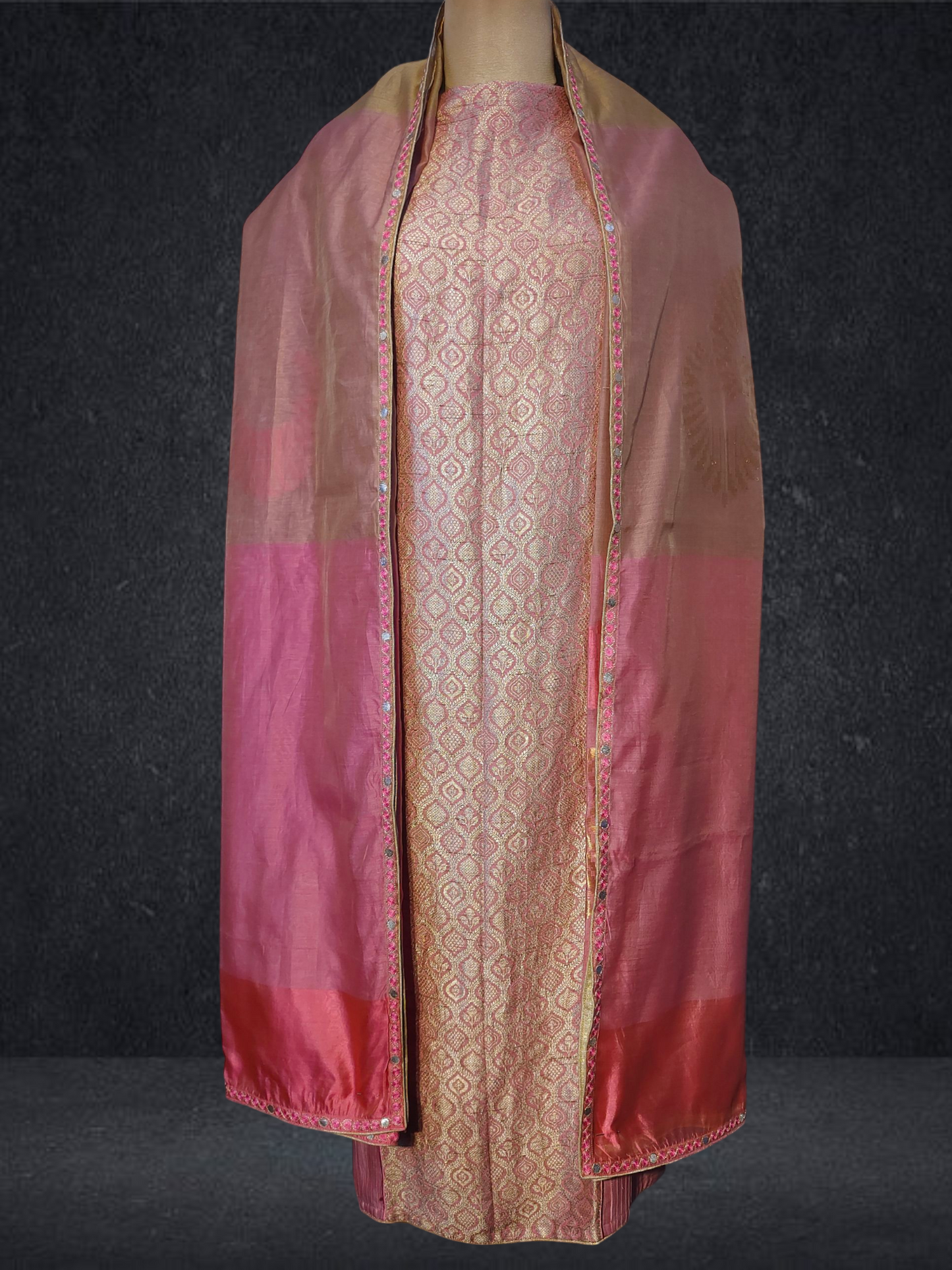 Semi Stitched Formal chanderi Suitset