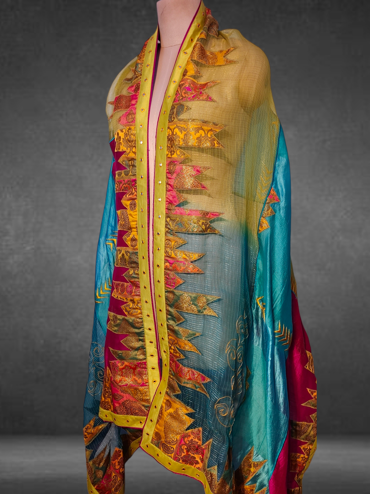 Chanderi Zari Woven Brocade Dupatta