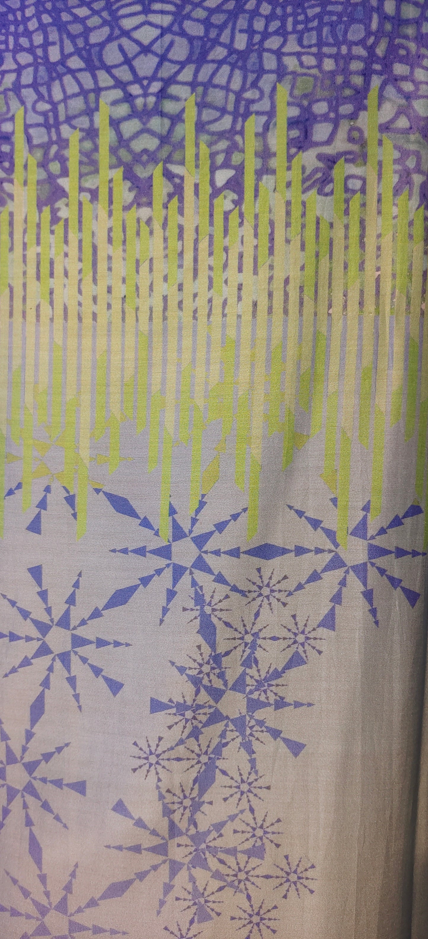 Semi Stitched Chanderi Printed kurta