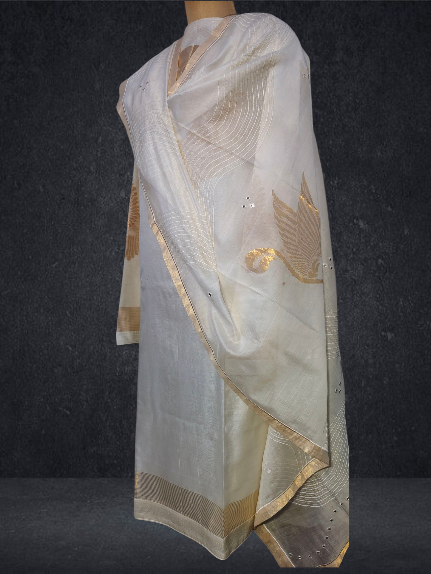 Semi Stitched Formal chanderi Suitset