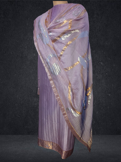 Semi Stitched Formal chanderi Suitset