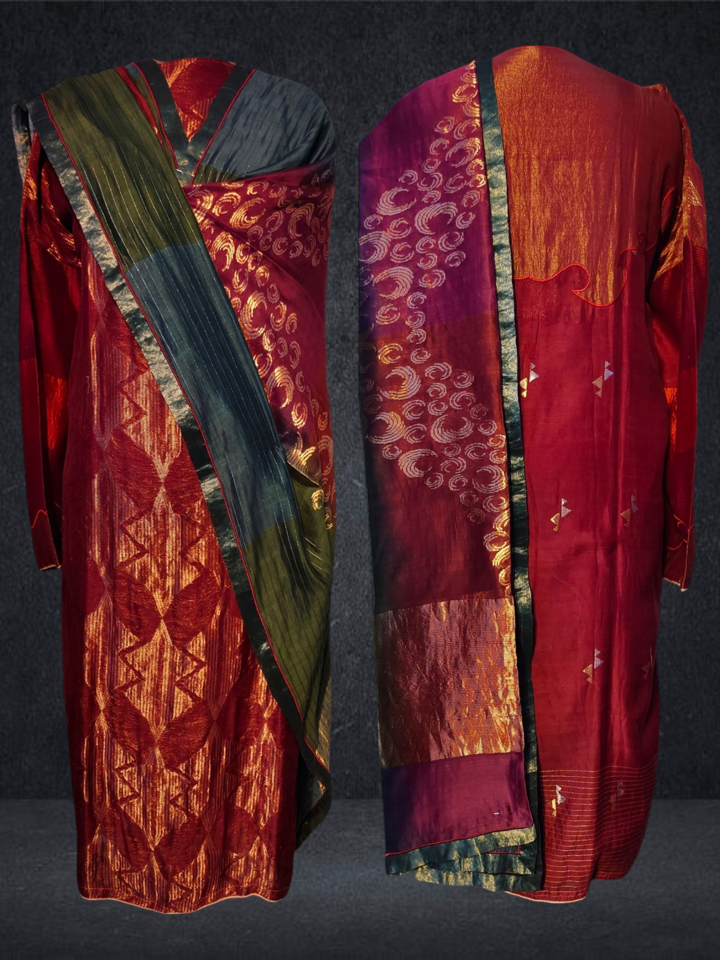 Semi Stitched Formal chanderi Suitset