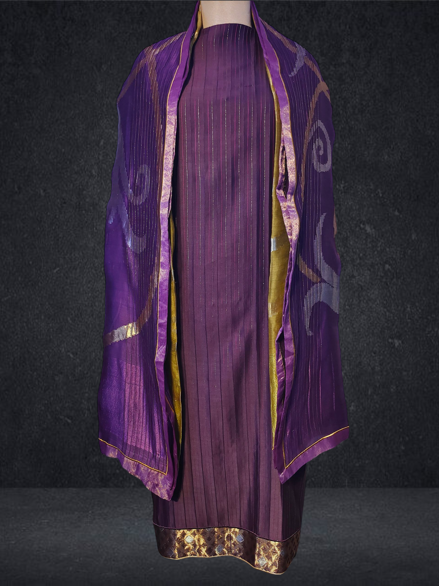 Semi Stitched Formal chanderi Suitset