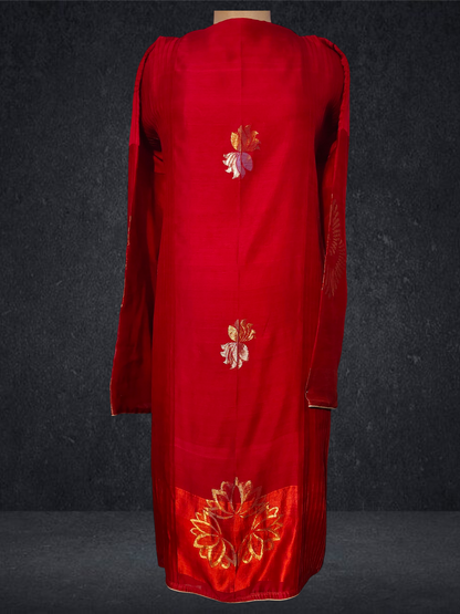 Semi Stitched Formal chanderi Kurta