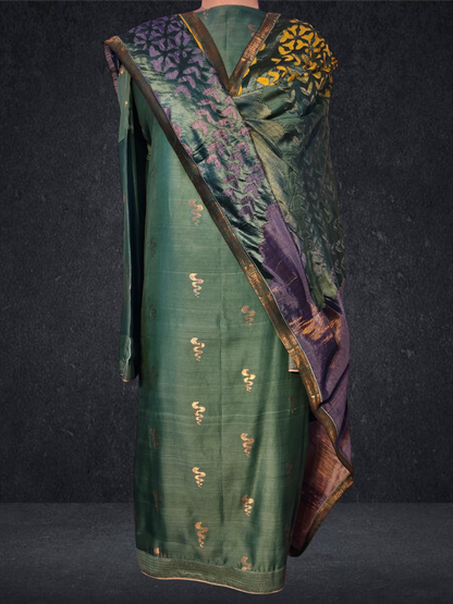 Semi Stitched Formal chanderi Suitset