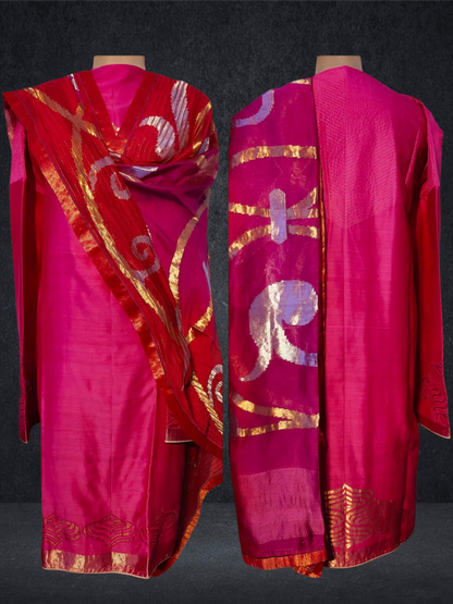 Semi Stitched Chanderi Formal Suitset