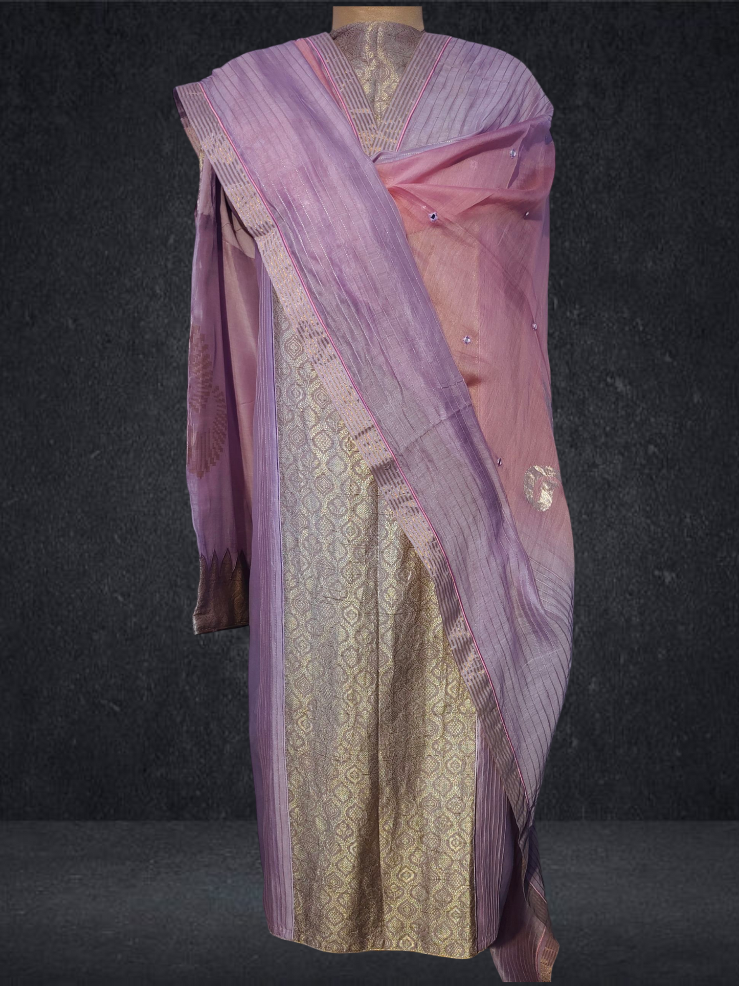 Semi Stitched Formal chanderi Suitset