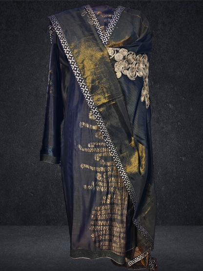 Semi Stitched Chanderi formal Suitset
