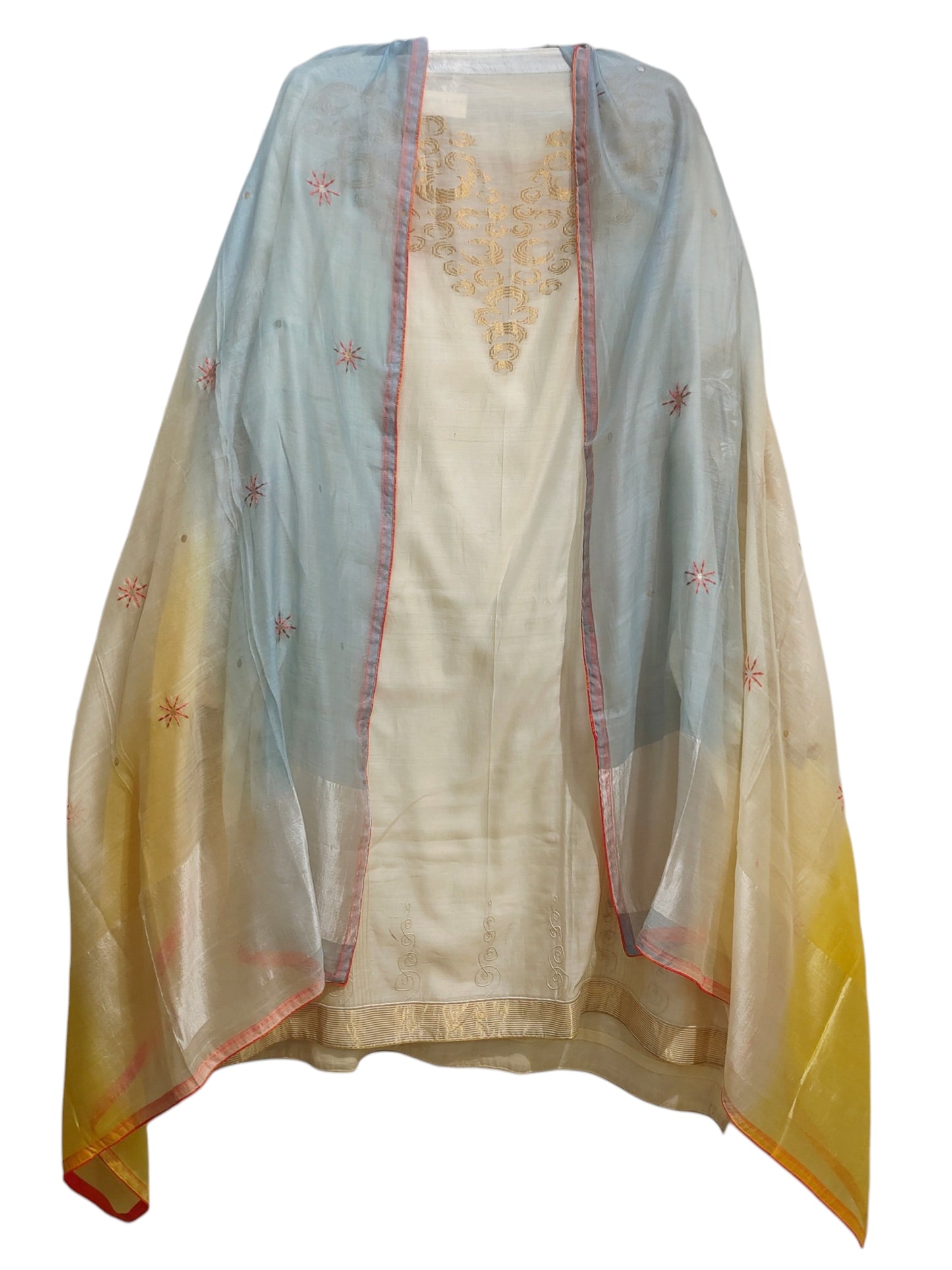 Semi Stitched Chanderi Formal Suitset