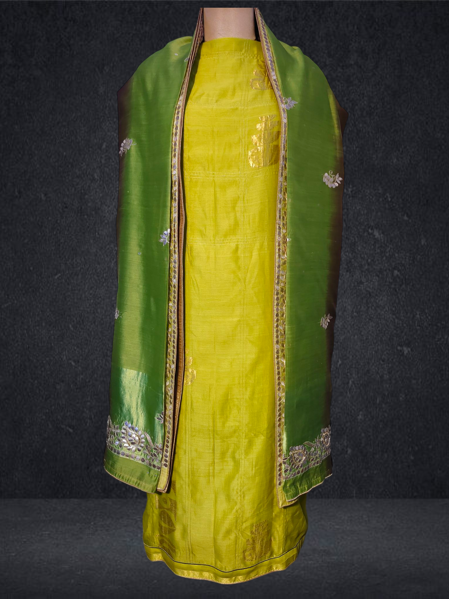 Semi Stitched Formal chanderi Suitset