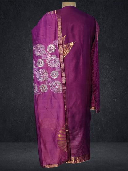 Semi Stitched Formal chanderi Suitset