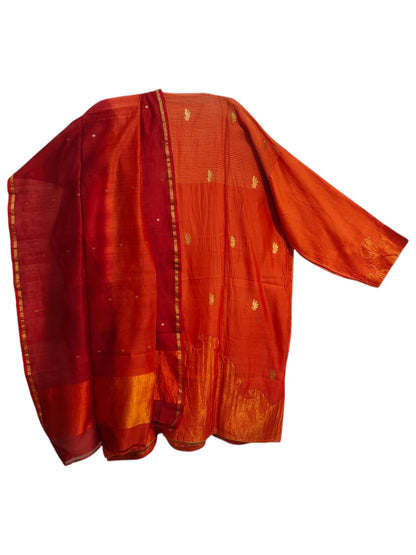 Semi Stitched Chanderi Formal Suitset
