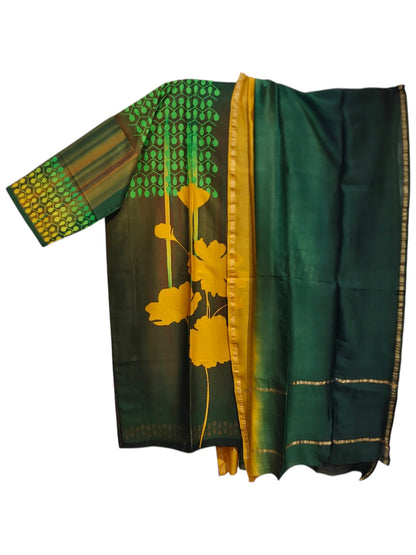 Semi Stitched Chanderi Casual Suitset