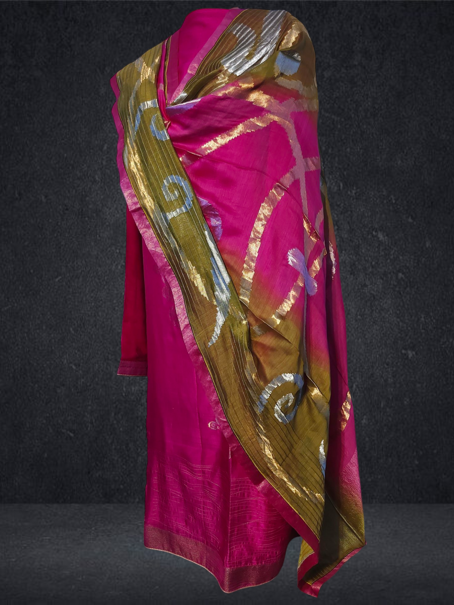 Semi Stitched Formal chanderi Suitset