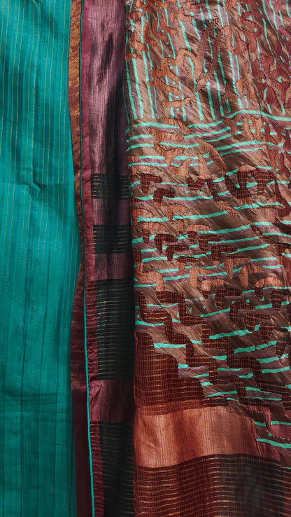 Semi Stitched Chanderi Formal Suitset