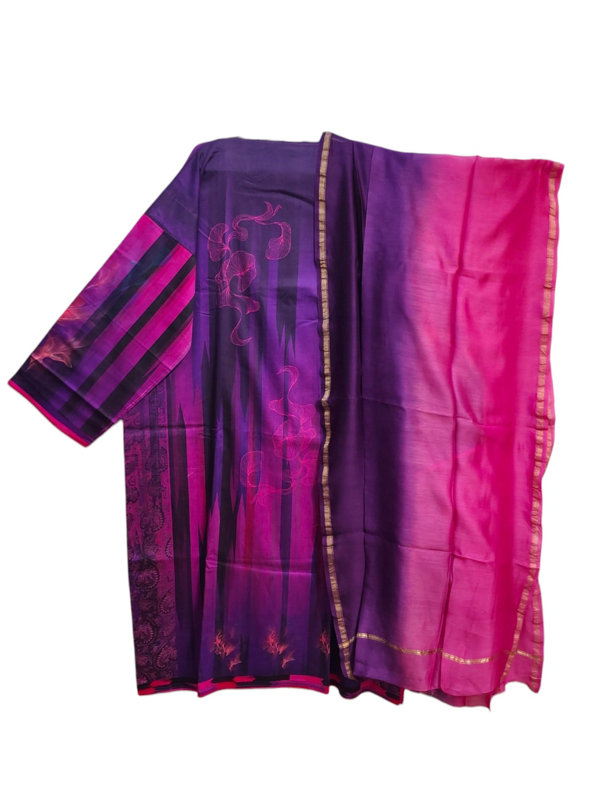 Semi Stitched Cotton Casual Suitset