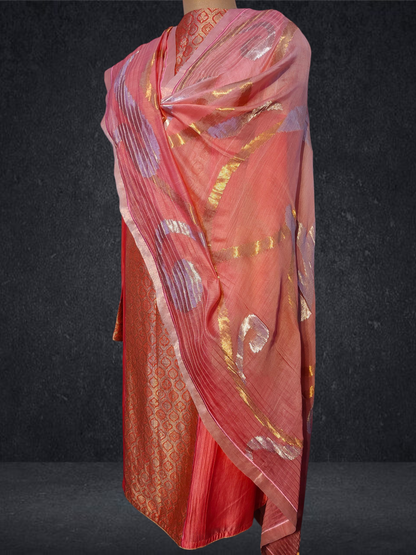 Semi Stitched Formal chanderi Suitset