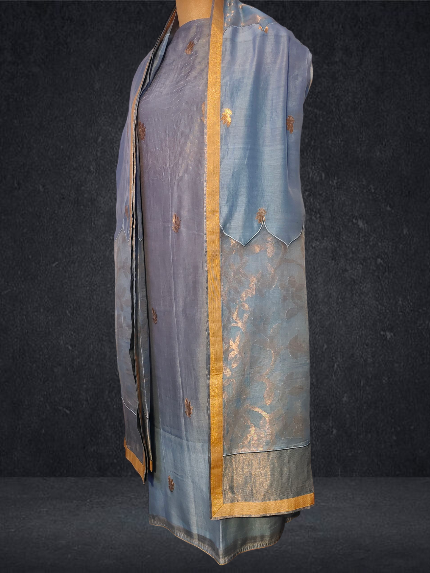 Semi Stitched Formal chanderi Suitset