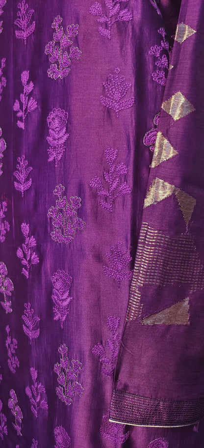 Semi Stitched Formal chanderi Kurta
