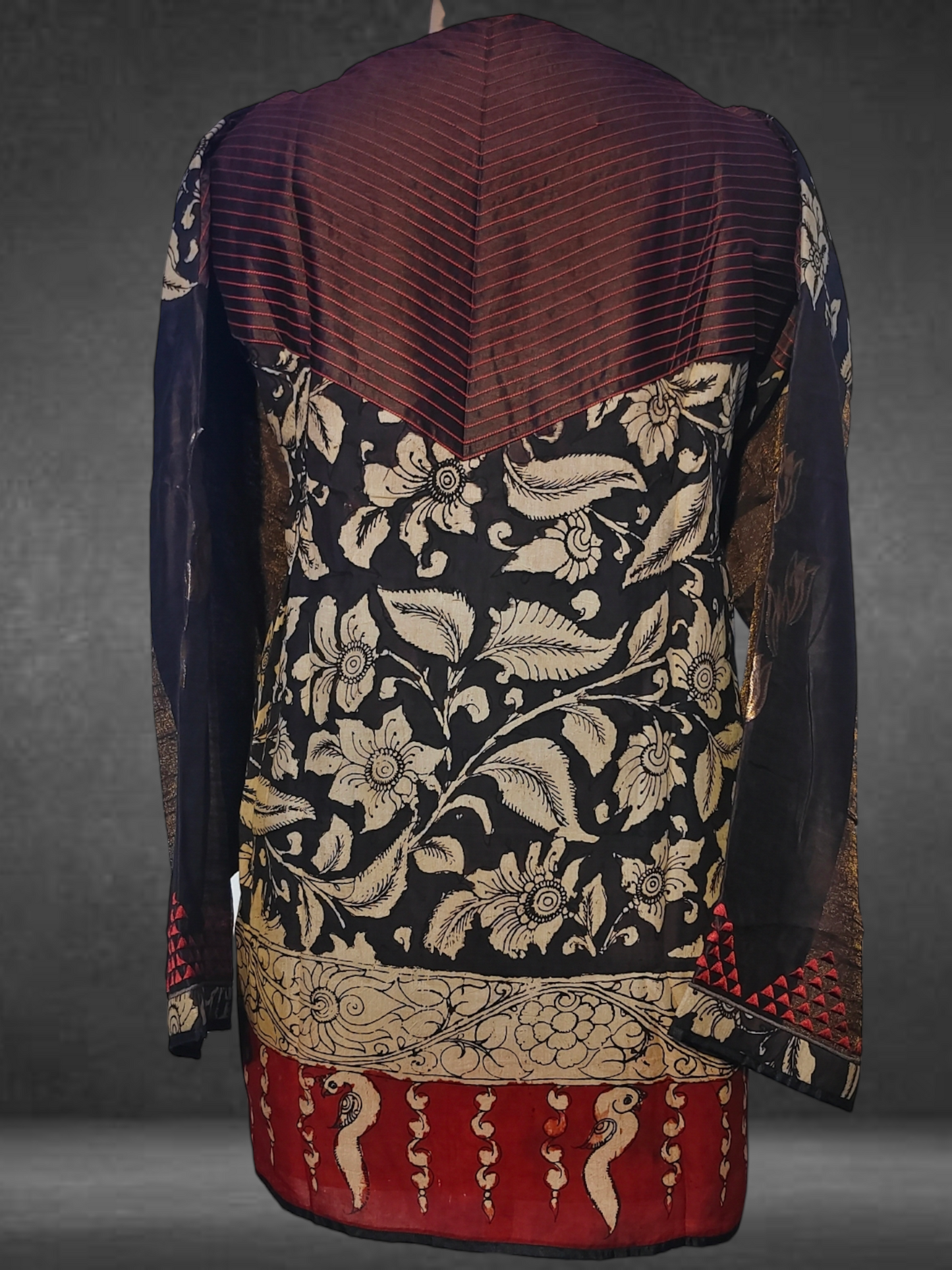 Semistitched Chanderi Kalamkari Short Tunic