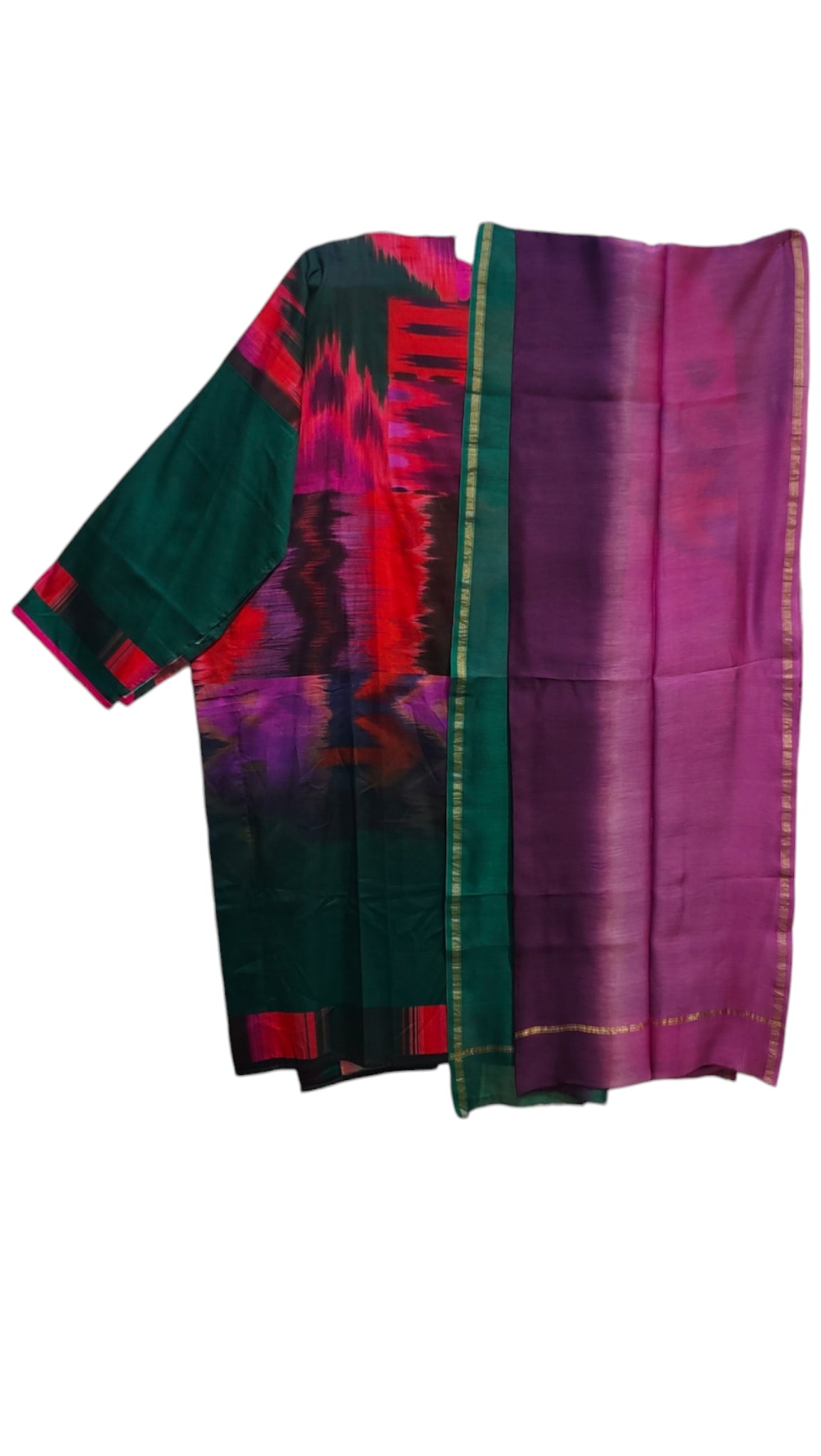Semi Stitched Cotton Satin Casual Suitset