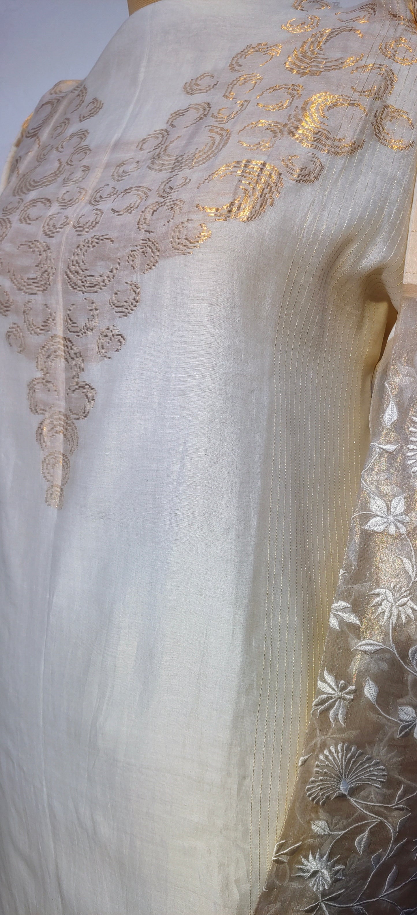 Semi Stitched Formal chanderi Suitset